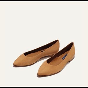 Brand-new Margaux “Pointe” flat in camel suede